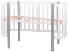 Ліжечко Babyroom Місяць білий - сірий, 120x60 см, 4 рівні, матеріал вільха/бук